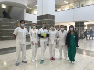 Estudiantes de fisioterapia de la UCA de prácticas en el Hospital de Puerto Real.